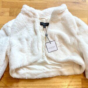 Lanudry By Shelli Segal Faux Fur Cropped 1/2 Sleeve Shrug // NWT// MEDIUM